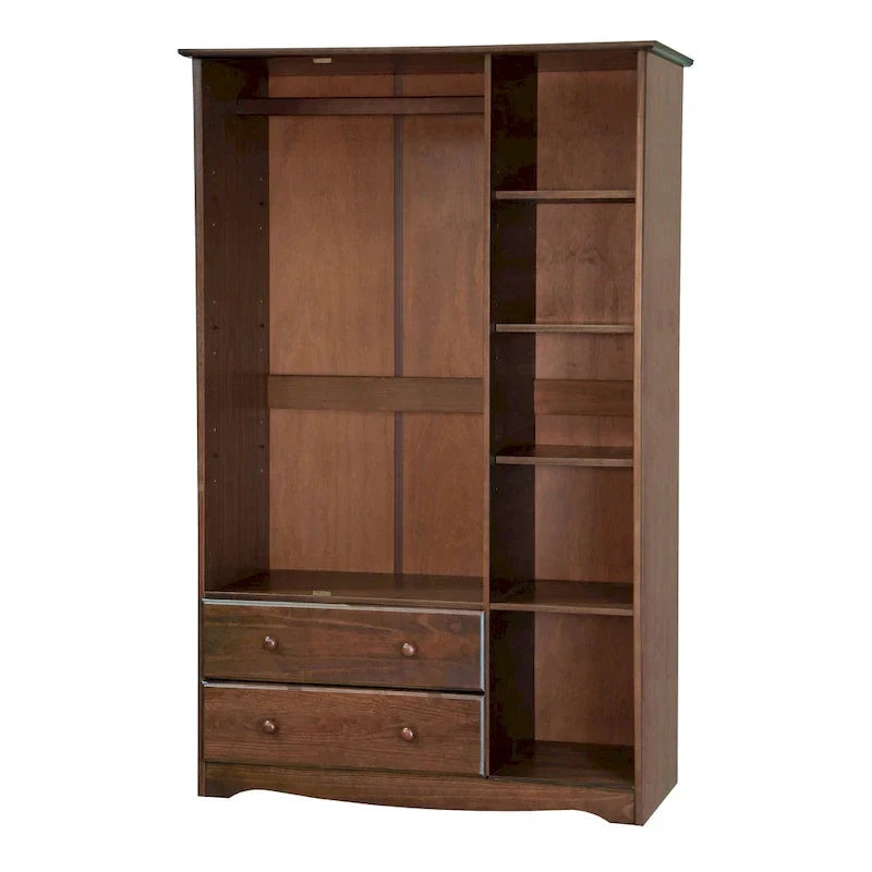 3-Door Wardrobe Armoire - White/Mocha/Java - Solid Wood – Image 6
