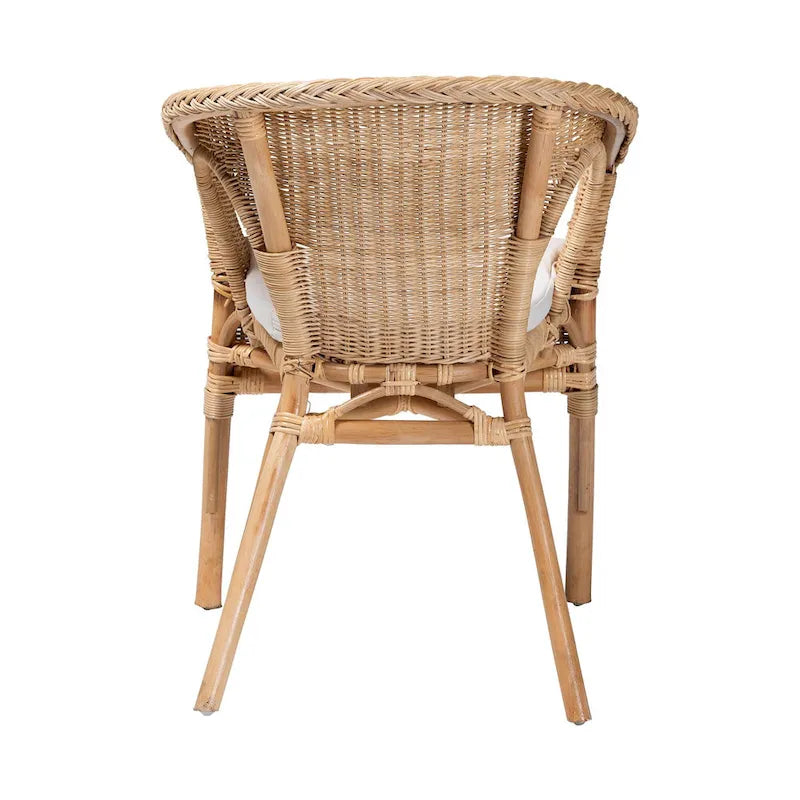 Abbey Modern Bohemian Natural Rattan Dining Chair – Image 6