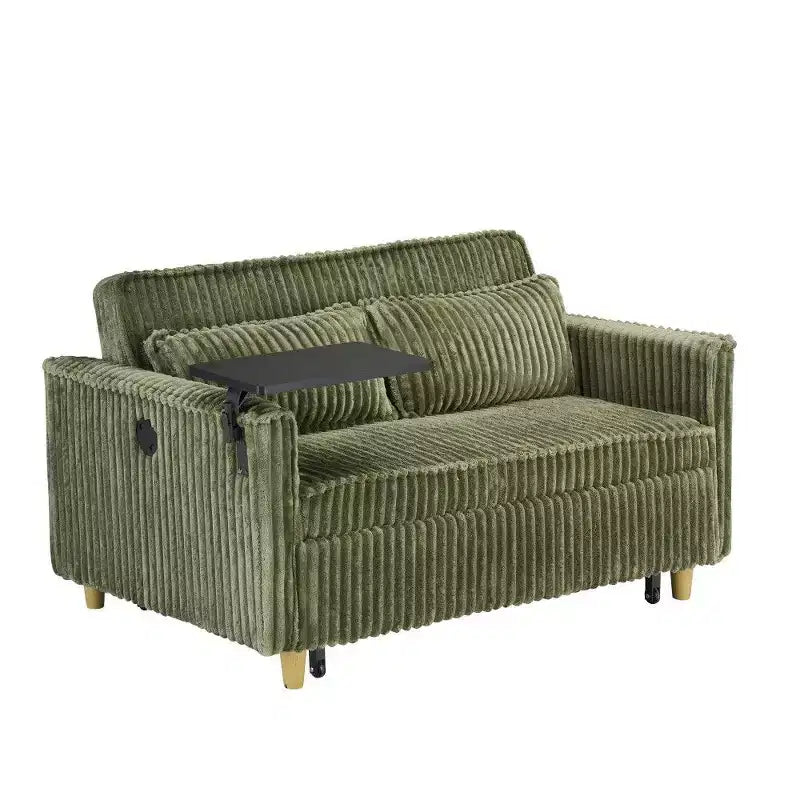 TUYOHW Space-Saving Convertible Sofa,Corduroy Sofa Bed with Movable Tabletop & USB Port,Multi-Functional Loveseat for Living Room – Image 19