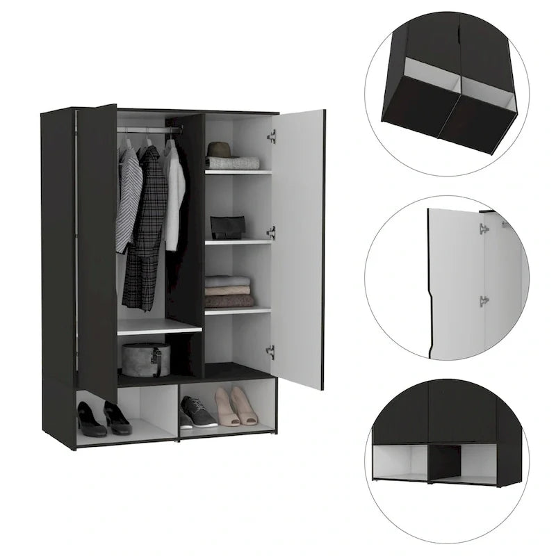 Rose Double Armoire with Hanging Rod – Image 15