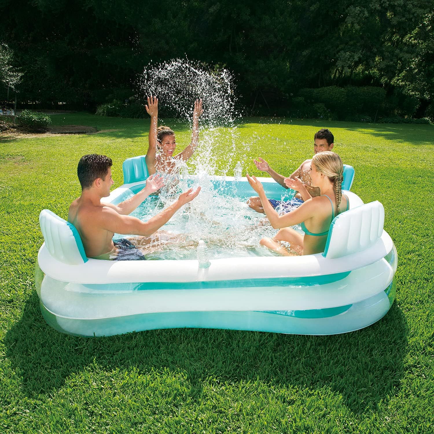 Piscine gonflable avec 4 sièges 223 x 223 x 66 cm Summer Waves – Image 4