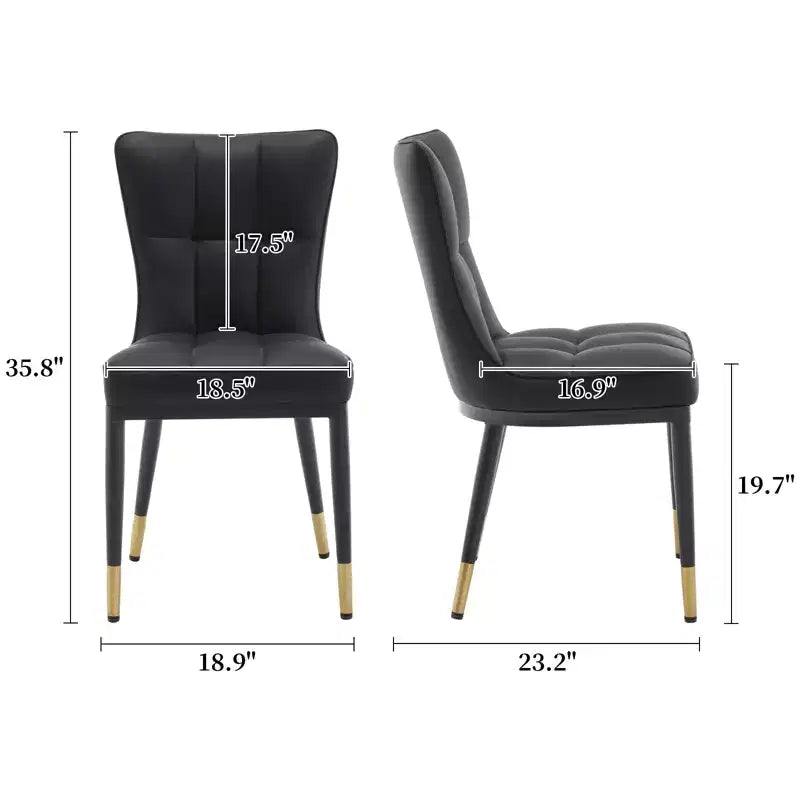 Bekrvio Dining Room Chairs Set of 6, Modern Upholstered Faux Leather Seat with High Back, Metal Legs, Armless Kitchen Chairs for Living Dinning Room – Image 29