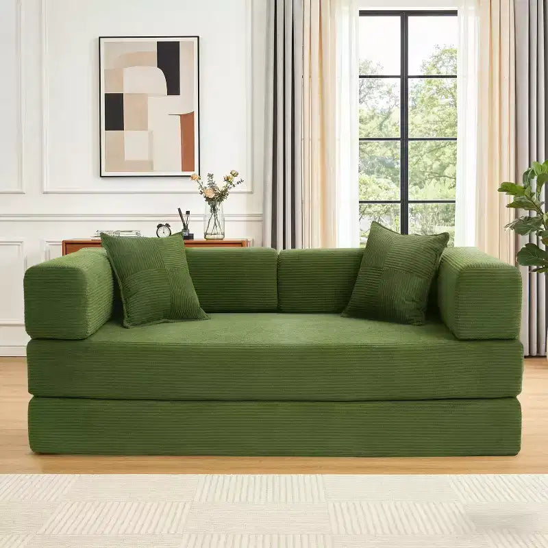 Dyonery 78Folding Sofa Bed Convertable Corduroy Couch King Size Floor Sleeper 4-in-1 DIY Combination Modular Sofa Fold Out Comfy sofa. – Image 19