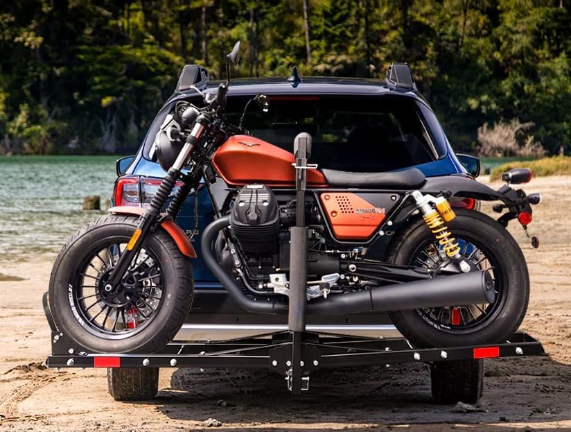Porte Moto Attelage Scooter avec Rampe de Chargement 227kg + Adaptateur 2'' 83x56mm – Image 3