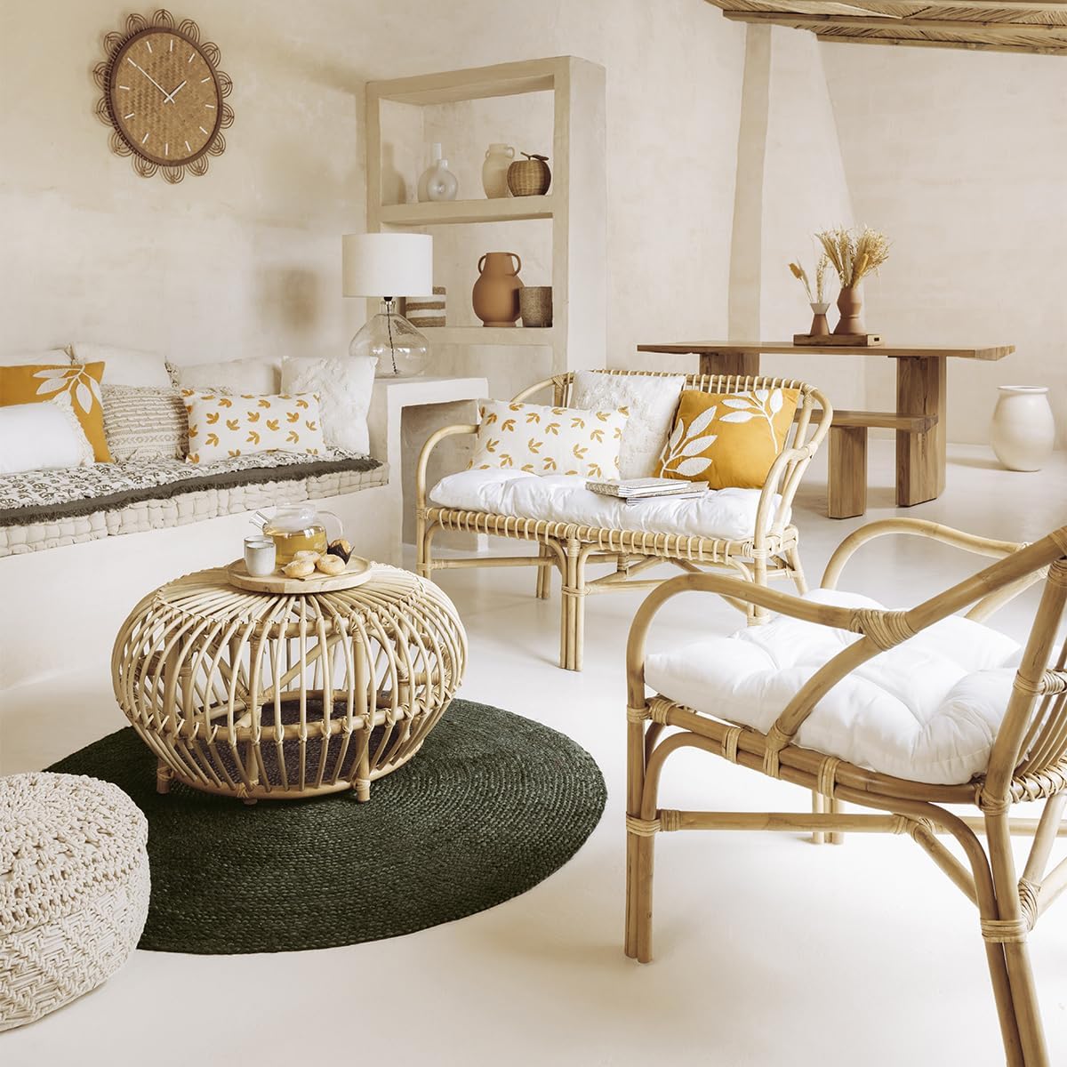 Atmosphera - Banquette 2 Places Neta - rotin et Coton – Image 2