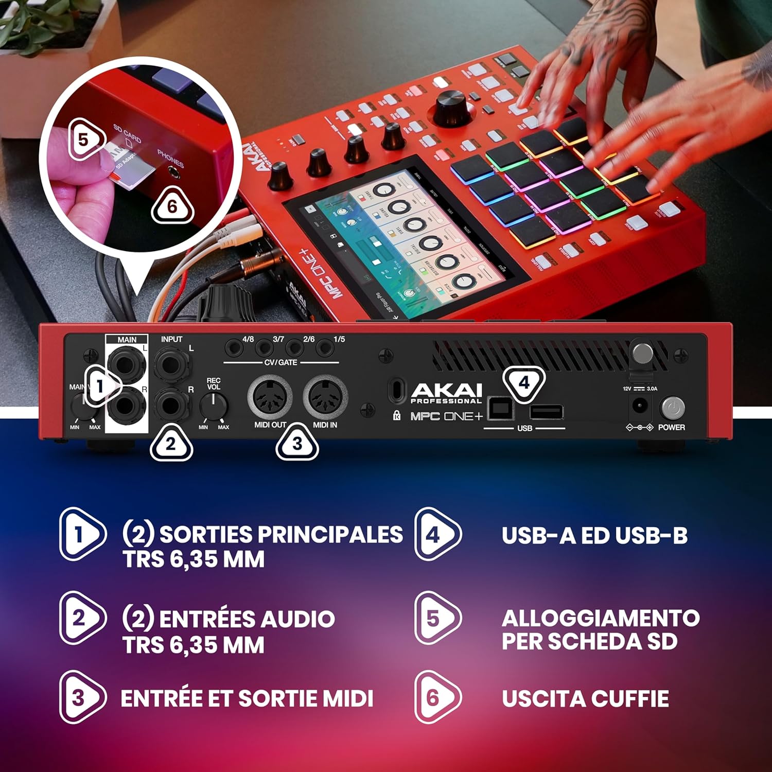 Akai Professional MPC One+ Standalone Drum Machine, Beat Maker et Contrôleur MIDI avec WiFi, Bluetooth, Pads de Batterie, Plug-ins de Synthèse, Écran Tactile et Intégration Native Instruments – Image 7
