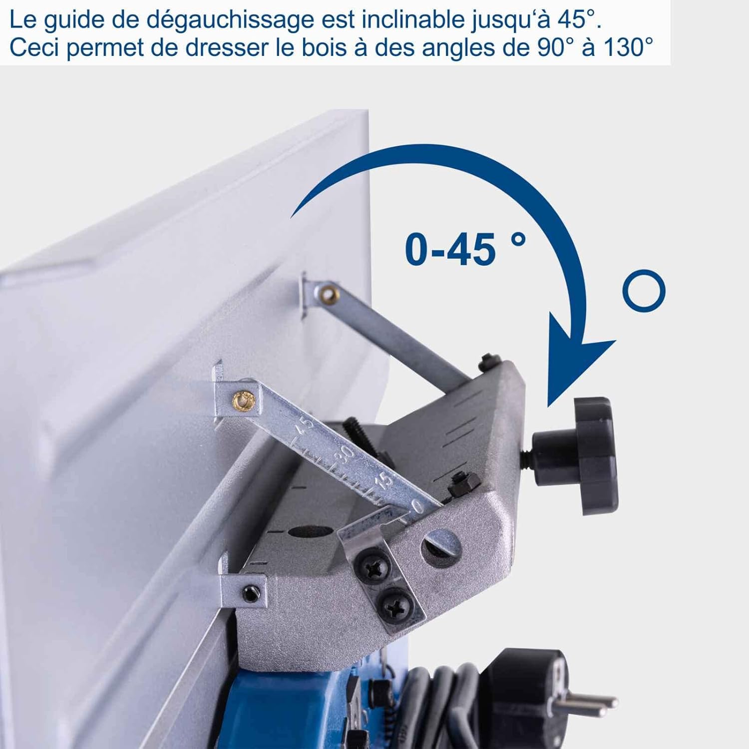 Scheppach Raboteuse & Dégauchisseuse compacte HMS850 | Puissance 1250W | 2 fers en acier rapide | Largeur de rabotage 204mm | Hauteur de passage 120mm | Régime de l'arbre 8500-1min – Image 7