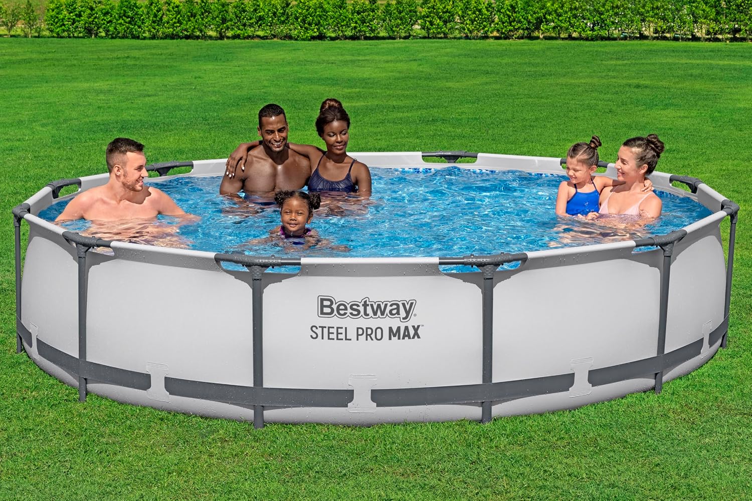 Bestway Steel Pro Max Frame Kit Piscine Ronde avec Pompe à Filtre Ø 366 x 76 cm Gris Clair – Image 8