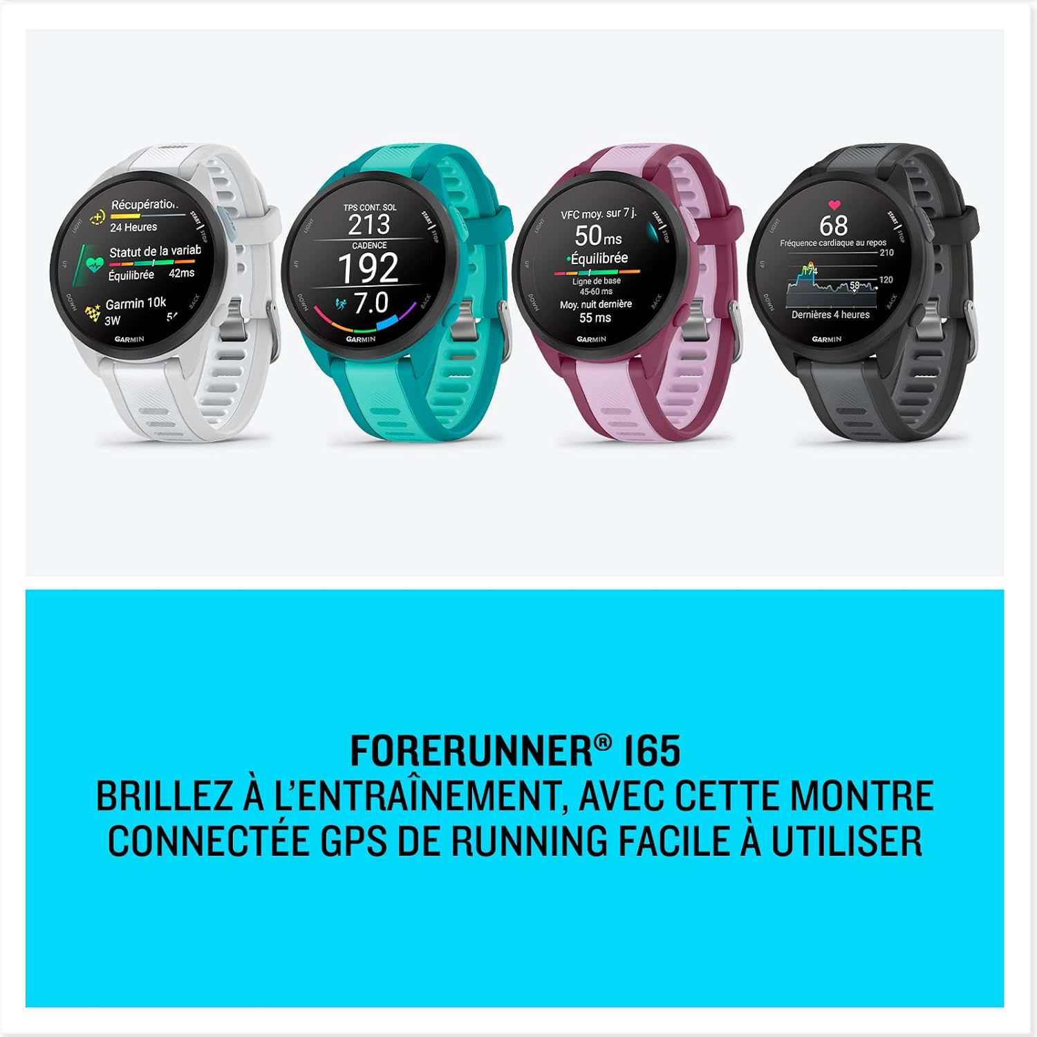 Forerunner 165, Music - Montre GPS connectée de Running avec écran AMOLED – Prune/Lilas (Reconditionné) – Image 7