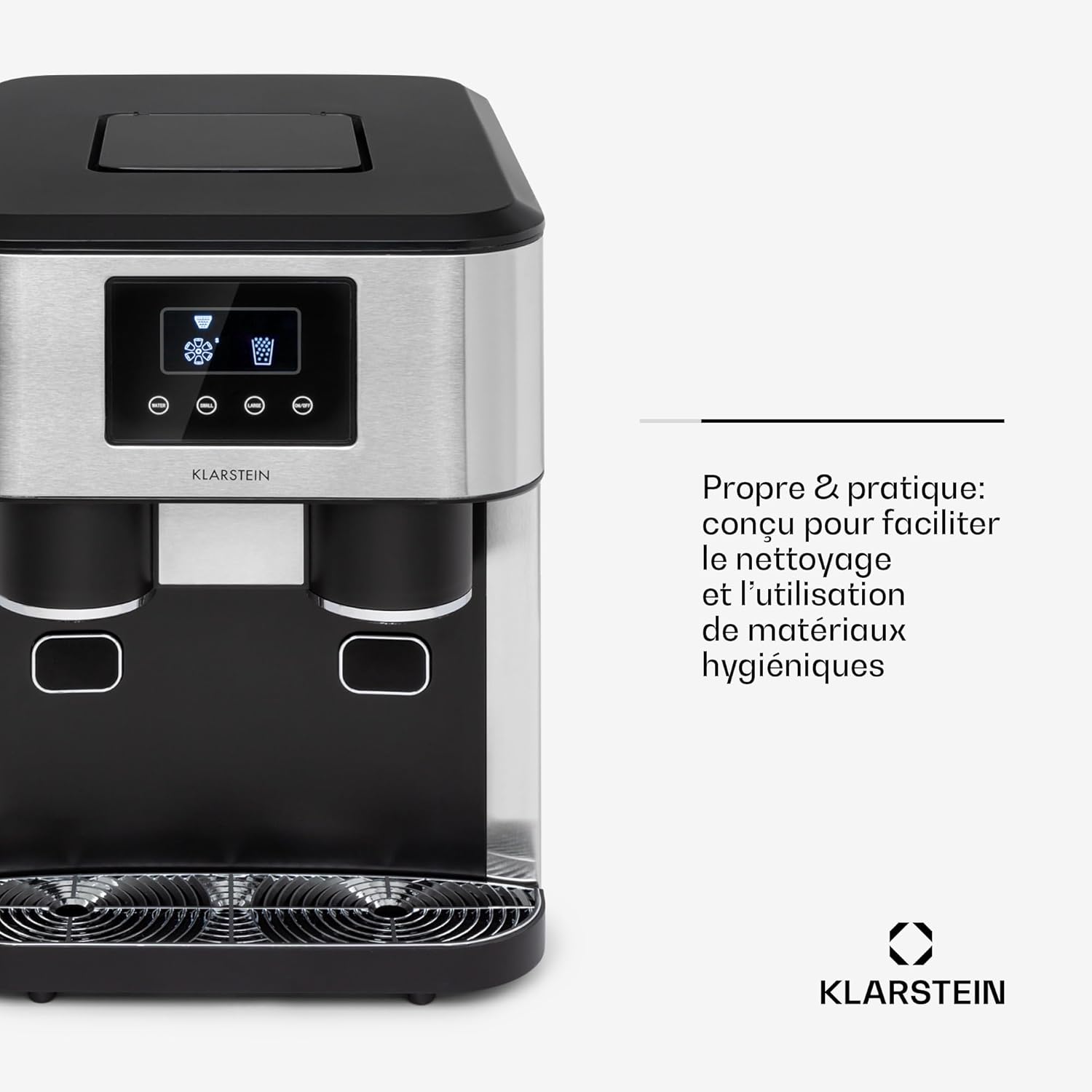 Klarstein Machine a Glacons pour la Maison, Capacité de 1.8L, Fabrique Rapidement Jusqu'à 15kg de Glacons Concassée ou en Balles, Machine à Glaçons, Ice Maker avec Alarme, Machine Facile à Nettoyer – Image 5