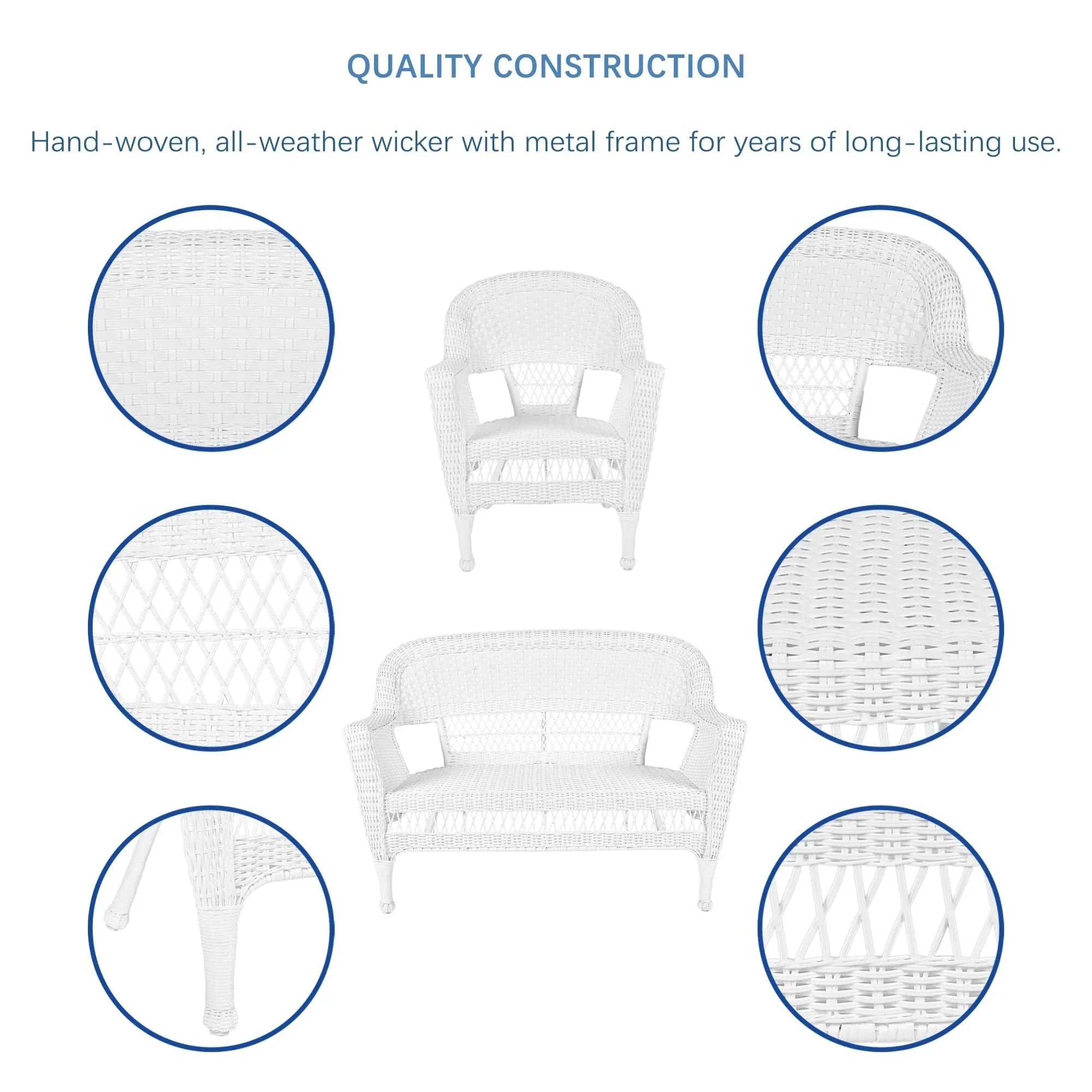 Wicker Patio 4-piece Conversation Set – Image 16