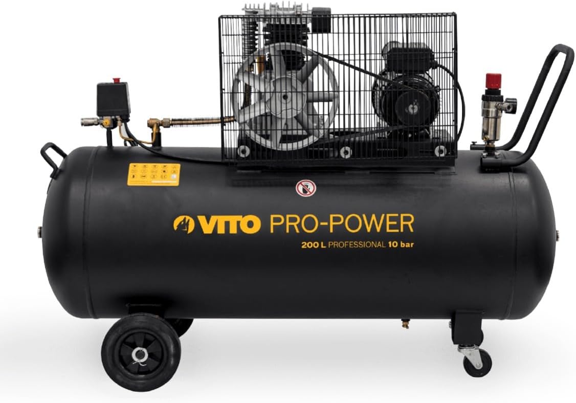 VITO - Compresseur à Courroie 200L 10 bar 4 CV 3 kW professionnel 2800 Tr/min AIR 400 L/min – Image 8