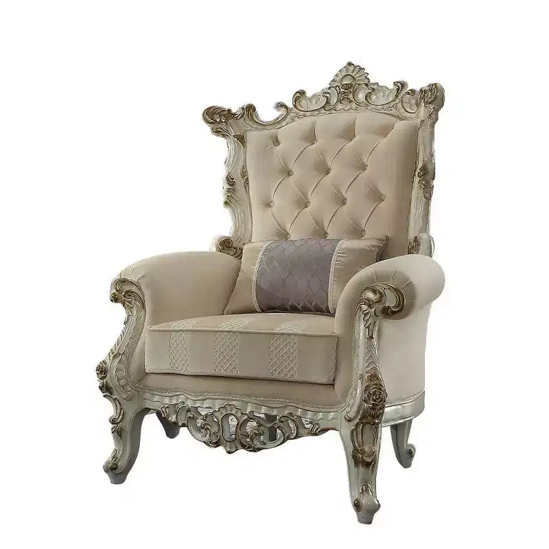 Acme Furniture 38 Picardy II Accent Chair Fabric/Antique Pearl – Image 3