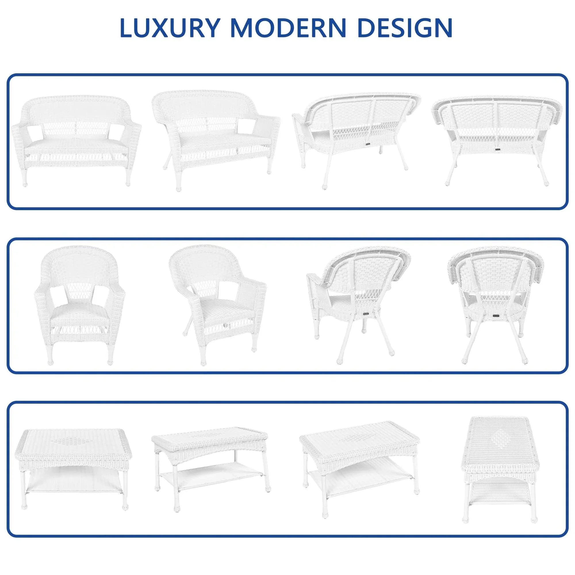 Wicker Patio 4-piece Conversation Set – Image 18