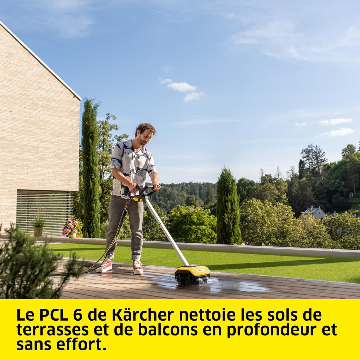 Kärcher Nettoyeur de Terrasses PCL 6, Pression Max. 10 Bar, Débit d'eau Max. 180 l/h, Largeur de Travail 300 mm, Rotation des Brosses : 600-800 TR/Min, pour Bois, Surfaces Composite, Dalles de Pierre – Image 2