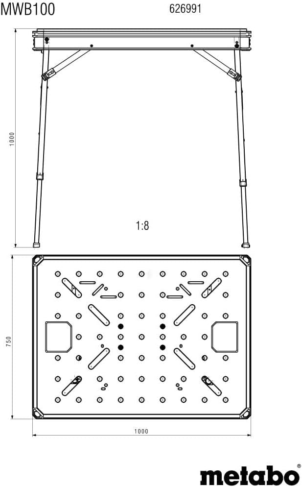 Metabo MWB 100 626991000 Table Multifonction avec Pieds réglables en Hauteur – Image 2