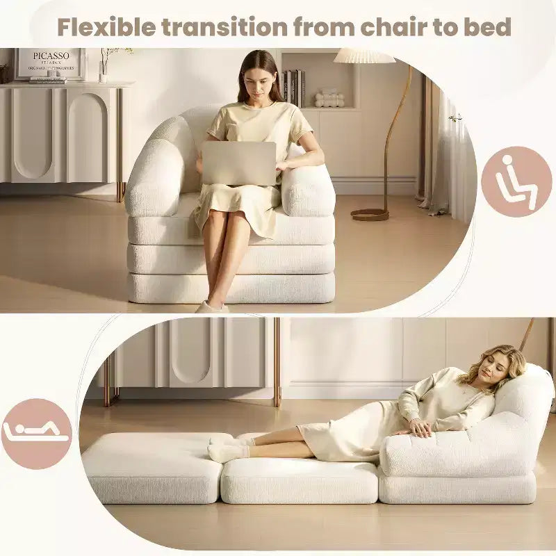 Yaheetech 2-in-1 Folding Sofa Bed Foldable Chair Bed for Living Room, Bedroom – Image 8