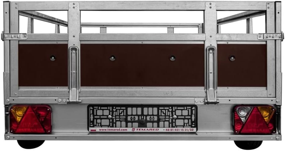 Tema Wood Remorque Double essieux basculante Caisse contreplaqué châssis Acier 263x125 cm – Image 7