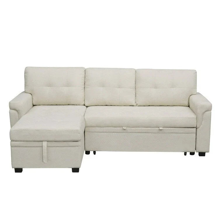 Convertible Reversible Sectional Sofa with Pull-Out Sleeper Bed, Hidden Storage Chaise, and Durable Legs – Image 55