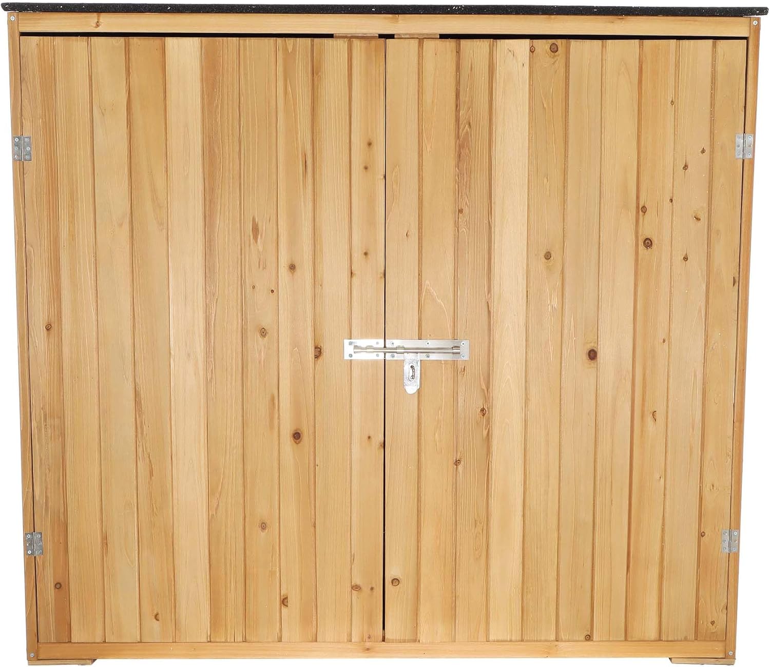 Wiltec Abri de Jardin – 1360 x 580 x 1270 mm – en Bois Verni – avec Toit revêtu par PVC et 2 Portes – Cabane Remise pour Rangement Outils pour Jardin, Terrasse & Balcon – Image 4