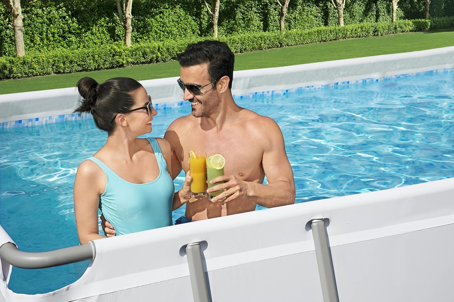 Bestway Ensemble de piscine rectangulaire Power Steel 404x201x100 cm – Image 6