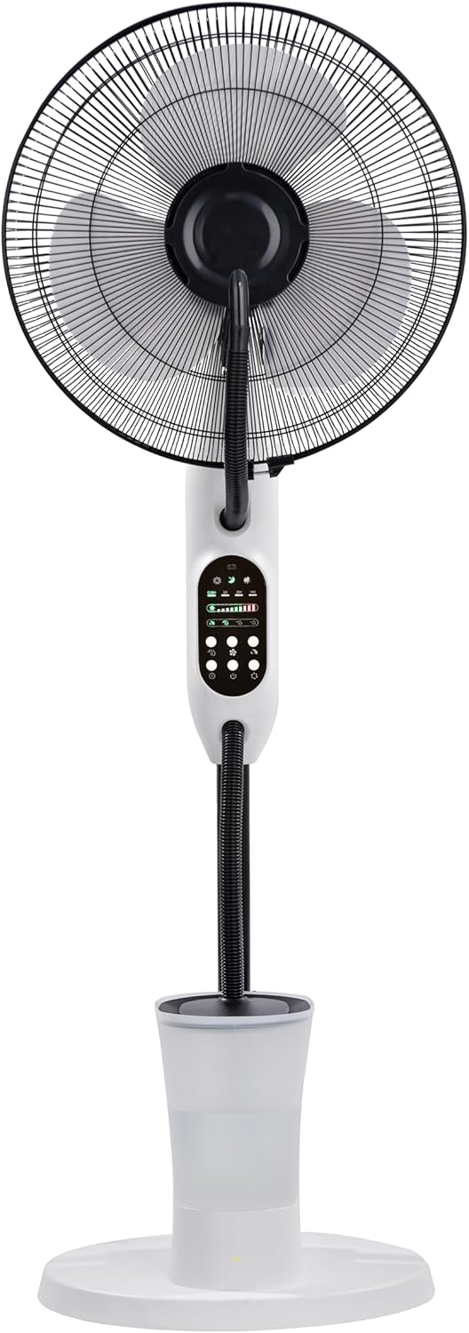 O'FRESH Ventilateur brumisateur sur Pied 125 cm – Puissant & Silencieux – Oscillation Automatique – 3 Vitesses – Intérieur – Idéal Maison, Bureaun Chambre - Rafraichit instantanémant – Image 2