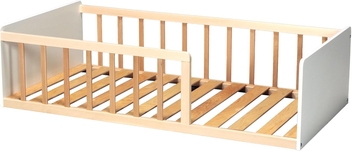 LIT Pilou 70x140 + sommier, Blanc et Naturel – Image 5