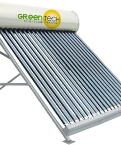 GreenTechSolar Système thermique solaire sans pression avec tubes sous vide - Thermosiphon - Chauffe-eau solaire - Acier inoxydable (intérieur), isolation PU 5 cm, résistant à la grêle jusqu'à 2,5 cm