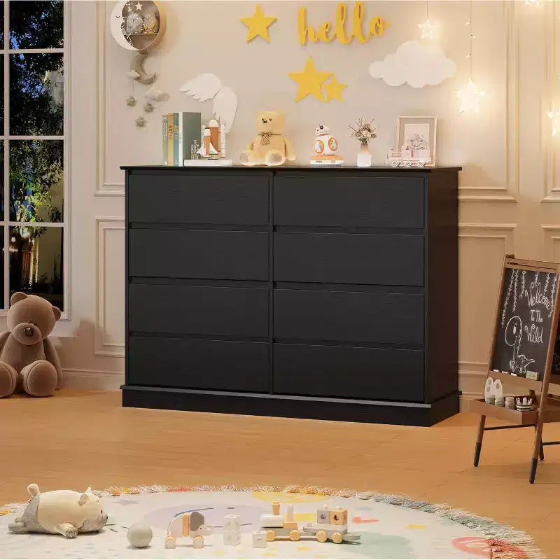 8-Drawer Storage Cabinet, Chest of Drawers with Deep Drawers, Large Wide-Top Closet for Living Room, Hallway, Children's Room – Image 4