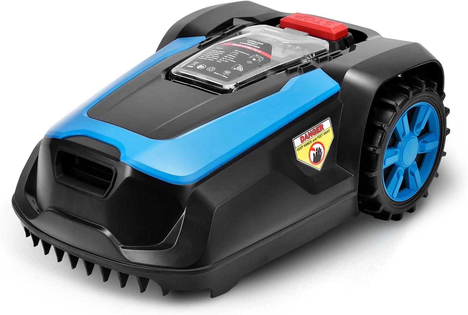 LEADZM Robot Tondeuse sans Fil Automatique 1200m² - Recharge Auto, Contrôle App Bluetooth/Wi-FI, Hauteur de Coupe 25-65 mm, Largeur de Coupe de 220 mm, Pente 47%, Étanche IPX5