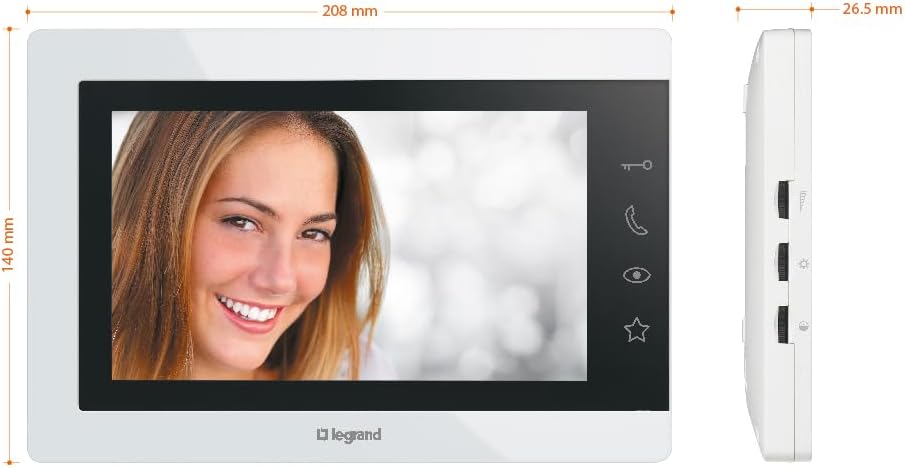 LEGRAND, Easykit Essential 367915 Kit d'interphone vidéo avec connecteur 2 fils, moniteur couleur 7 et caméra grand angle 1/2, kit de maison familiale, extensible, alimentation encastrée en ligne, – Image 5