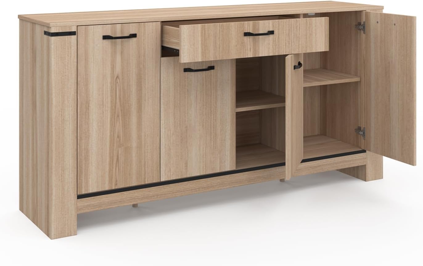 IDMarket - Buffet 160 m Idaho 4 Portes avec tiroir Design Contemporain – Image 5