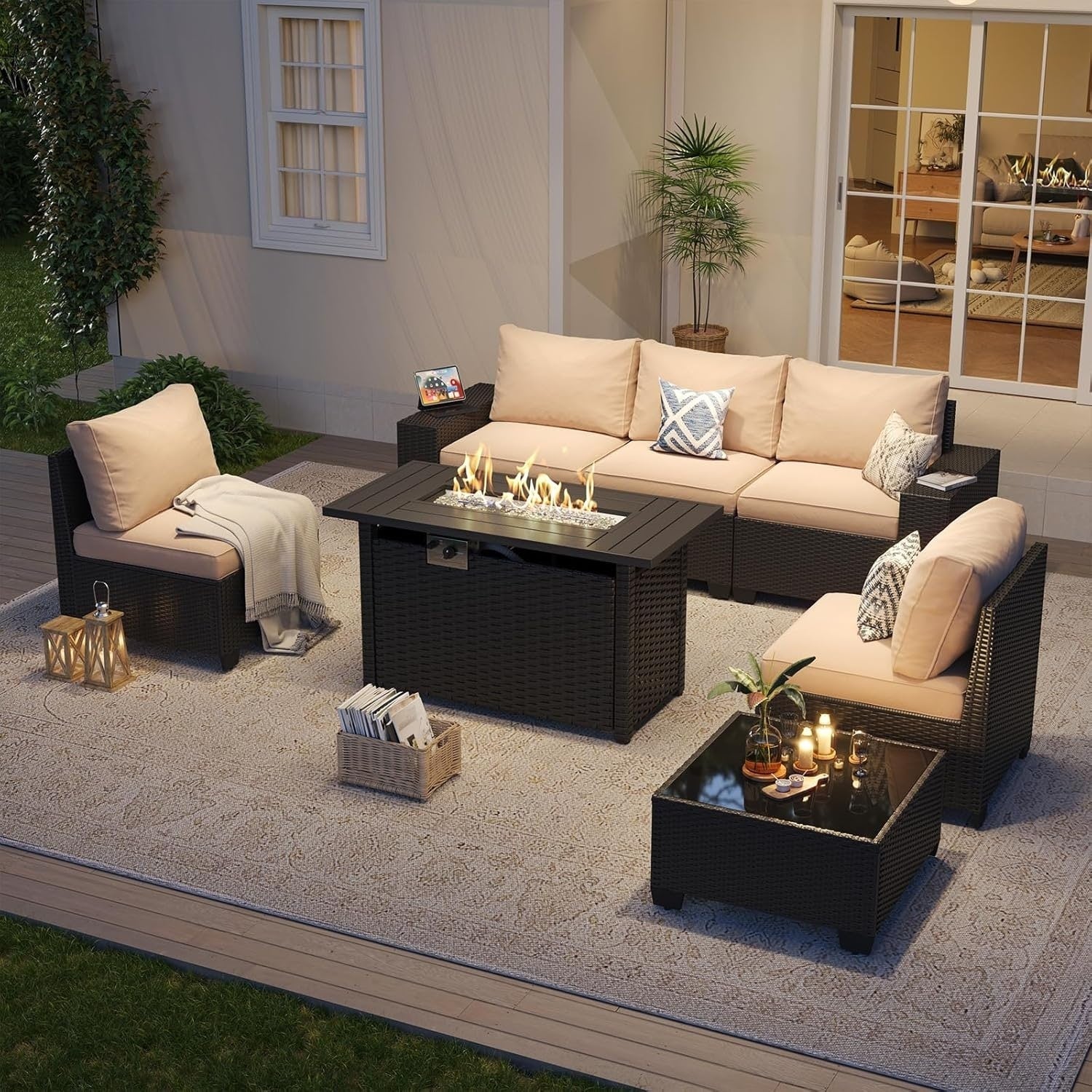 Outdoor Patio Furniture Sets with 4in Thicken Cushion – Image 2