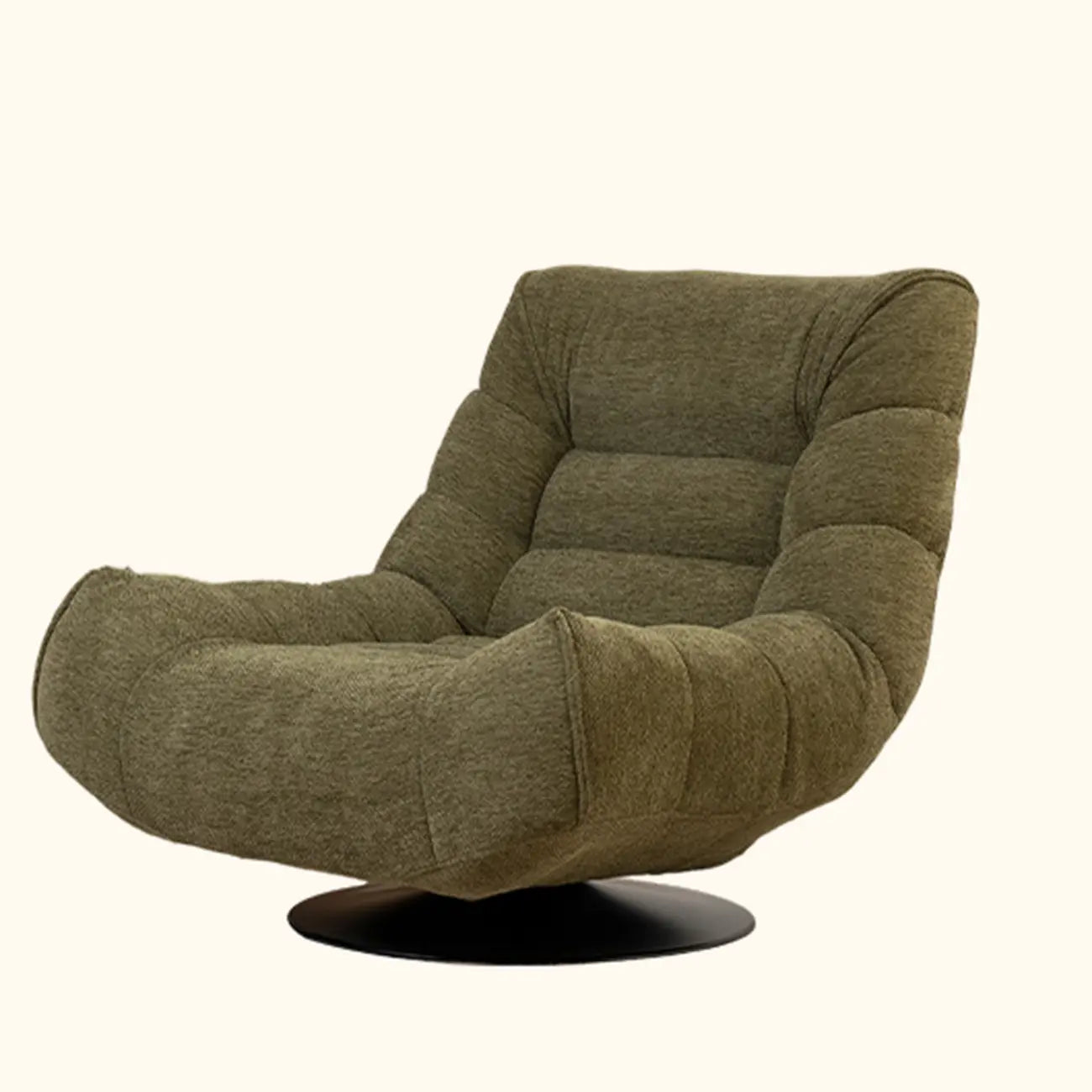 Yellow Trufted Chenille Fabric Swivel Accent Chair – Image 5