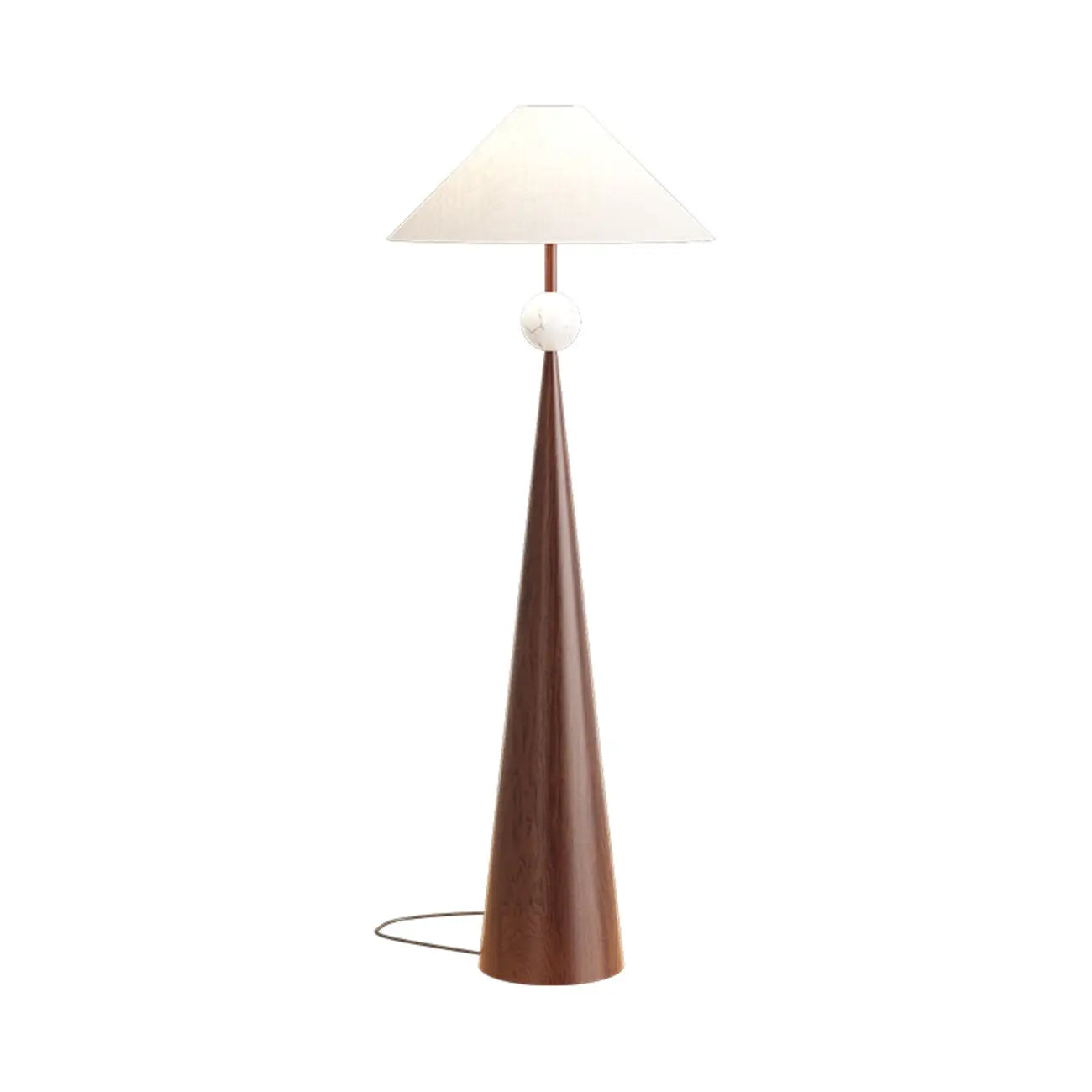 Contemporary Tapered Metal Floor Lamp Fabric Shade – Image 25