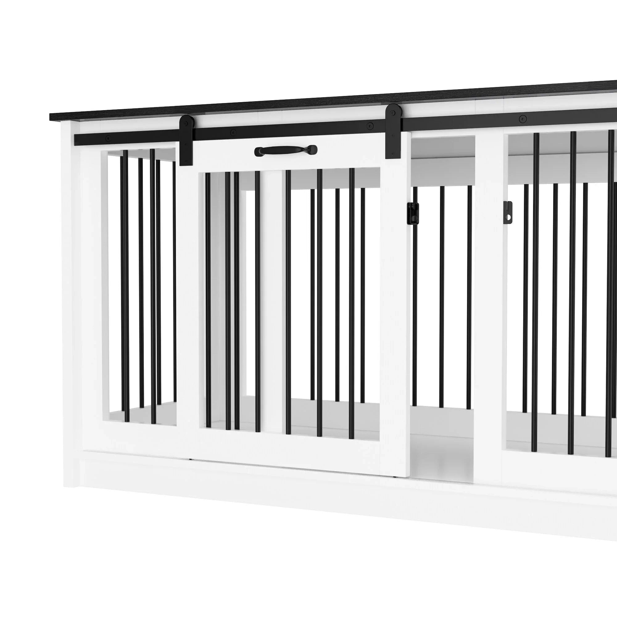 Pet Residence with Iron Tube Reinforcement Stylish & Sturdy Dog Crate – Image 36