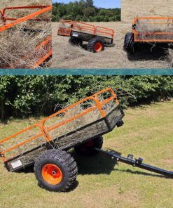 Alternative view of Wiltec Remorque basculante - 2159 x 1219 x 762 mm - capacité 680 kg - avec Grille et Parois amovibles - pour Tondeuse autoportée ATV Jardinage Transport