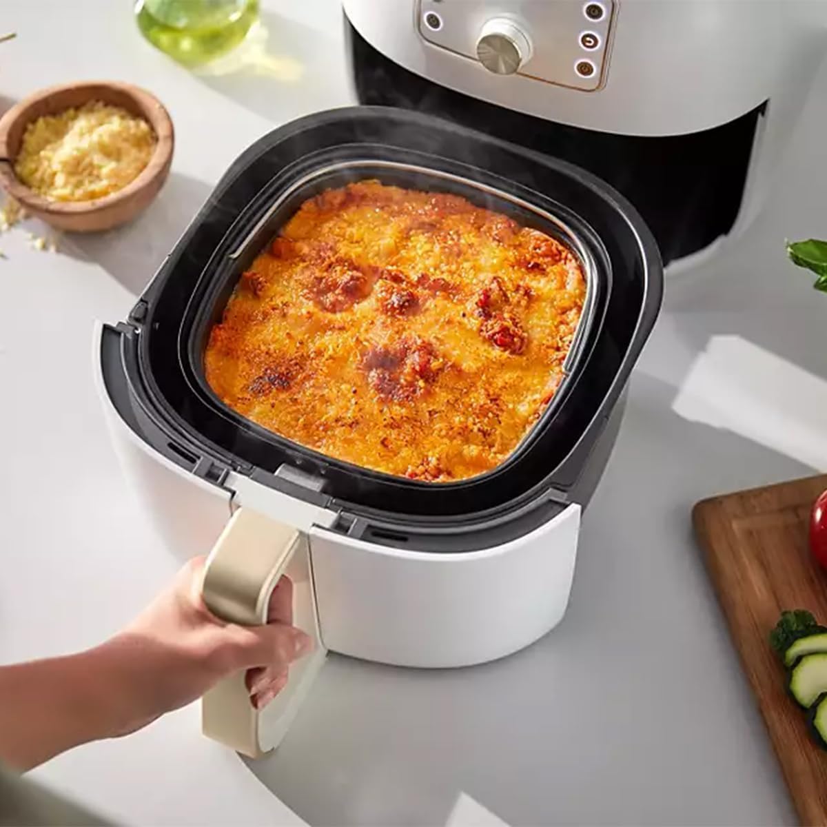 Philips Premium XXL Airfryer sans huile, Smart Sensing, 2225 W, technologie d'élimination des graisses, Rapid Air, 43,3 x 32,1 x 31,5 cm, Plastique, blanc, HD9870/20 – Image 7