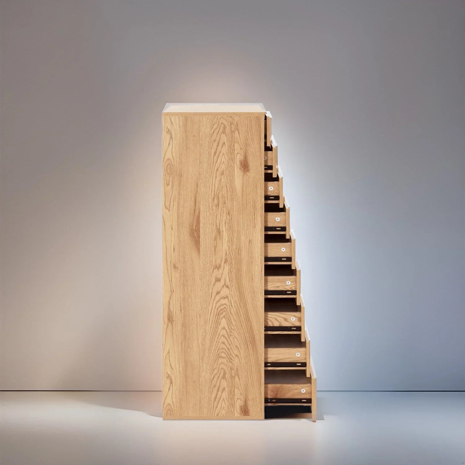 Narrow Wooden 9-Drawer Cabinet with Smooth-Glide Drawers and Top Storage Shelf – Image 23