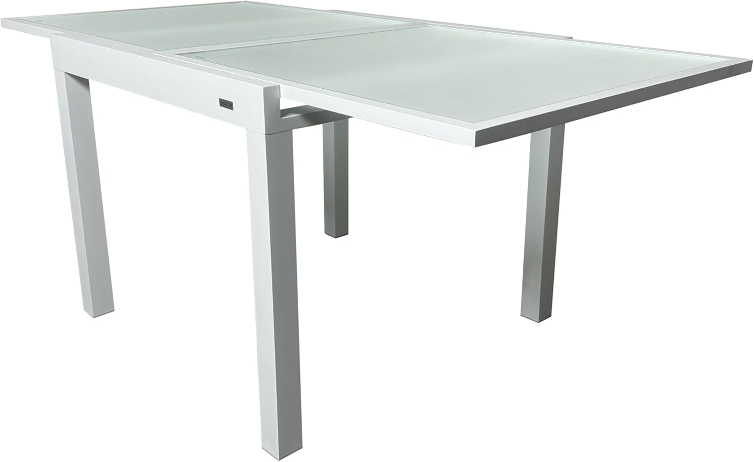 MOMMA HOME Table extensible de jardin en aluminium et verre trempé - Table carrée extensible d'extérieur - Dimensions 90/150 x 90 x 74 cm (blanc) – Image 5