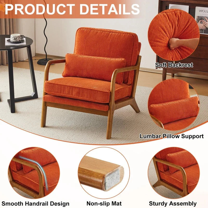 Mid Century Modern Upholstered Accent Chair – Image 13