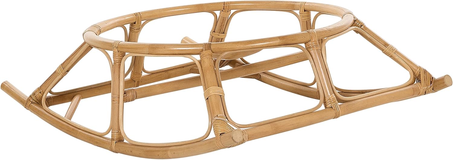 Beliani Fauteuil à Bascule Rond en Rotin Ton Naturel et Beige Clair Empilable Orvieto – Image 7