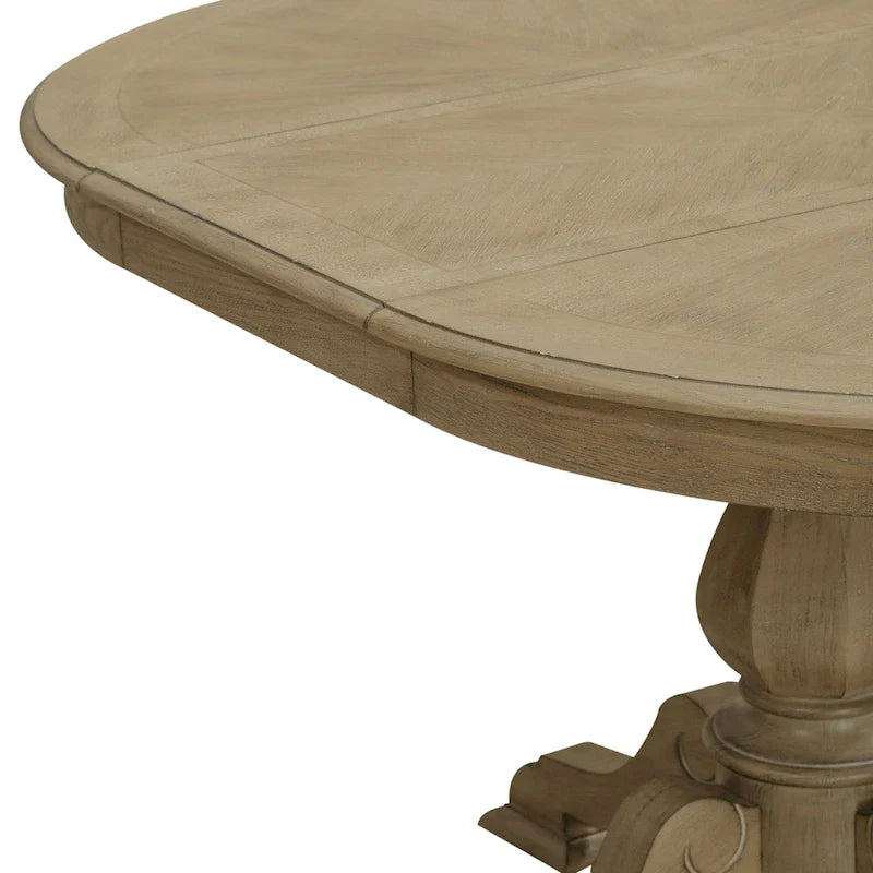 Magnolia Manor Round Pedestal Dining Table with Expandable Leaves - 2 Finishes – Image 6