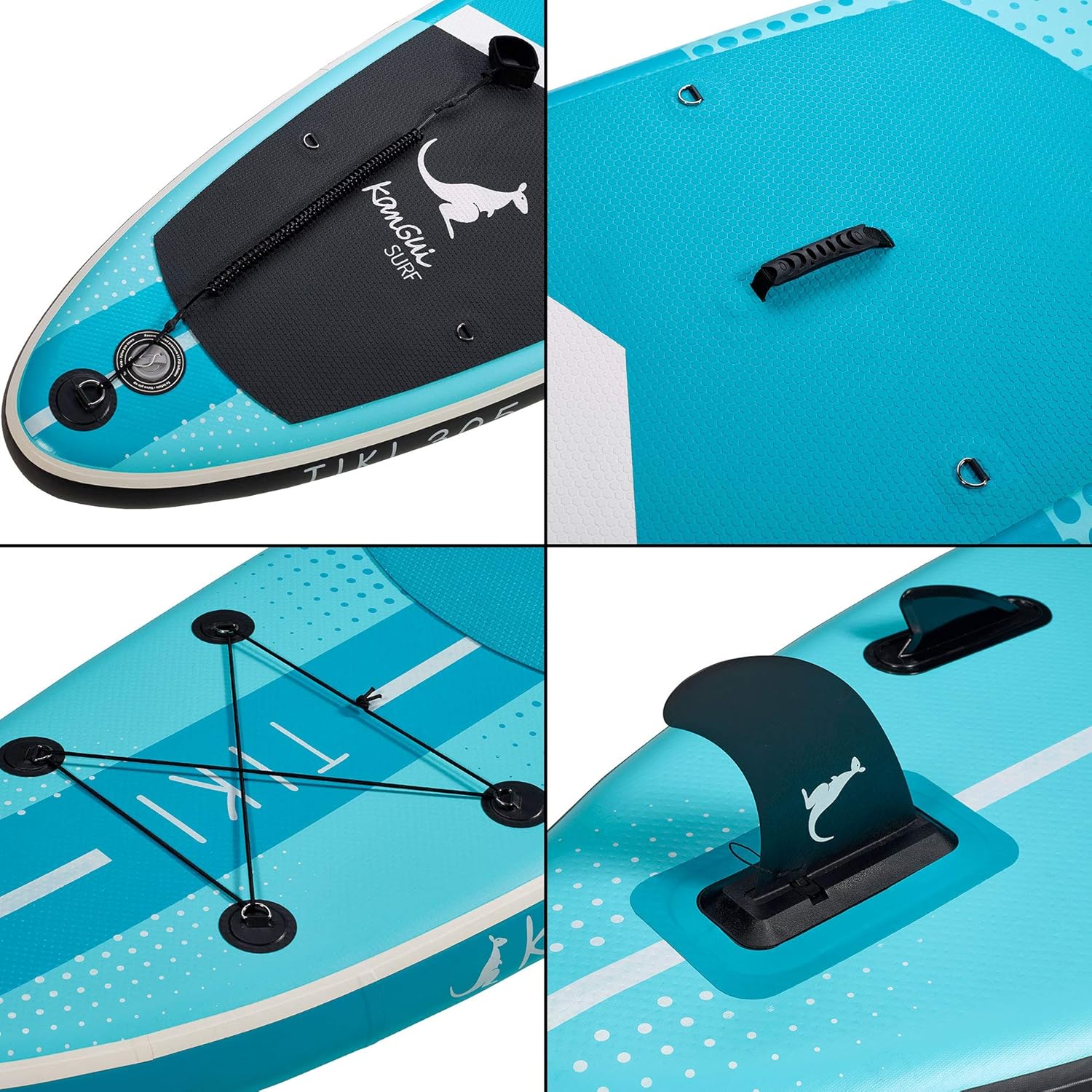 Kangui - Stand up Paddle 305cm Sup Gonflable + pagaie + Sac à Dos + Pompe Haute Pression + Leash + kit de réparation - TIKI – Image 2