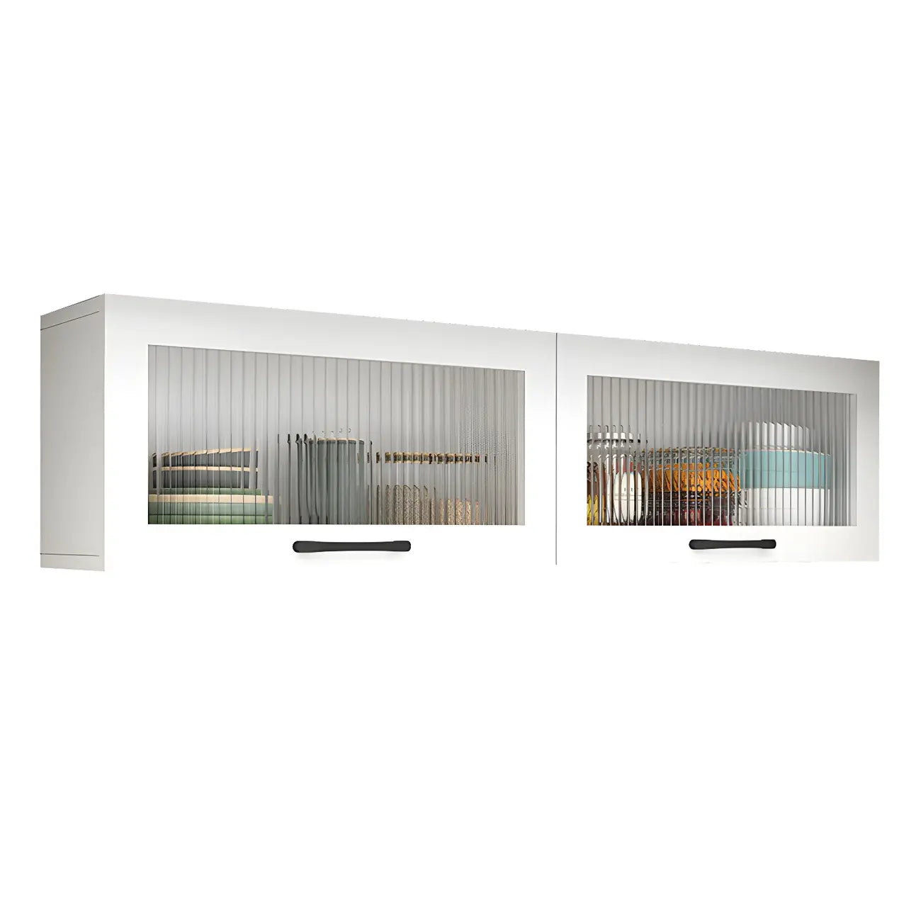 Kitchen White Wood Wall-Mounted Storage China Cabinets – Image 18