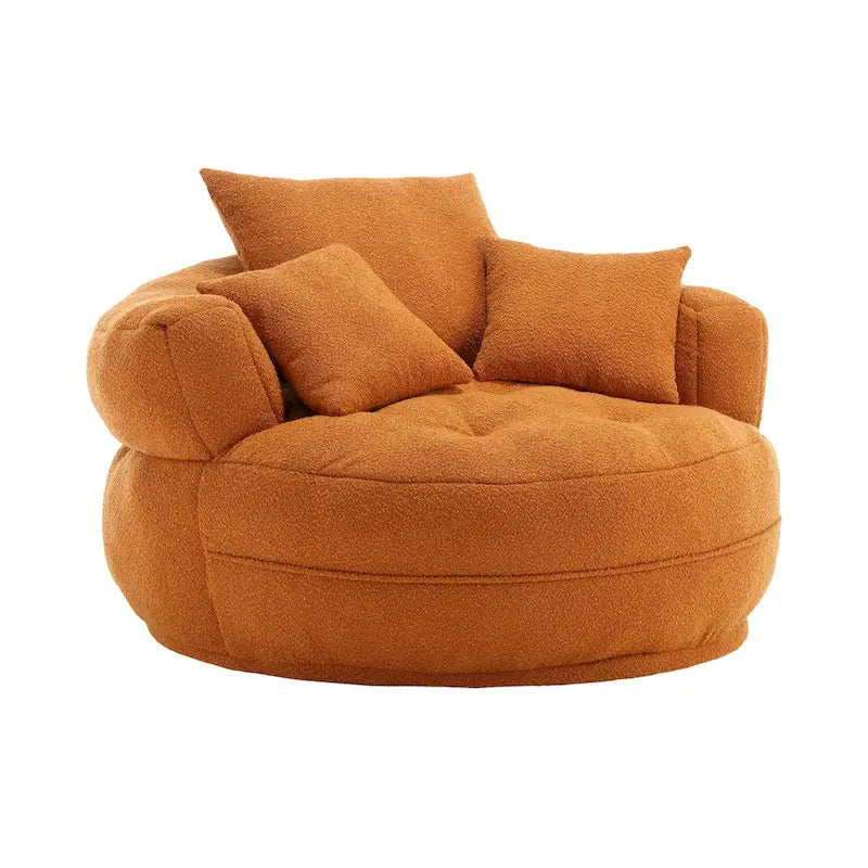 Round Lazy Sofa Chair – White/Blue/Grey/Yellow/Orange/Rose Red/Navy/Green, Single & Couple Seat – Image 36