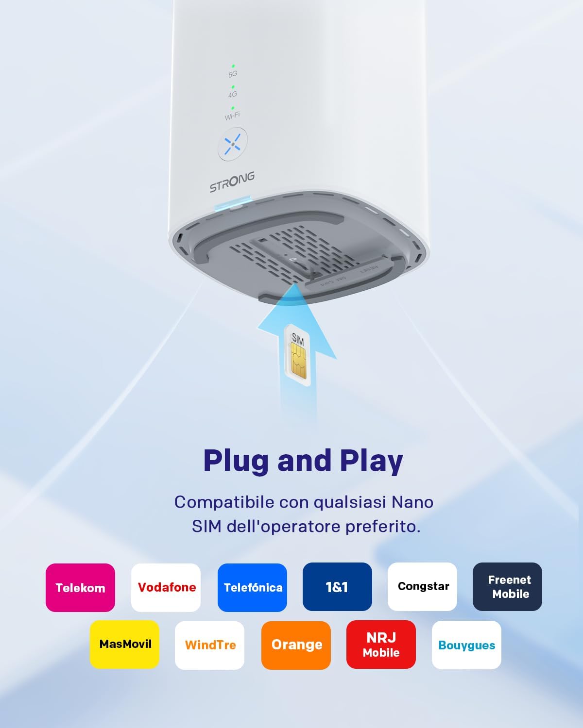 STRONG Routeur 5G CPE WiFi 6 AX3000 avec Carte SIM - Jusqu'à 3.2 Gbps - 2.5GE WAN/LAN & 1GE LAN - RJ11 VoIP/VoNR - Compatible Mesh - Chipset Qualcomm (5GROUTERAX3000) – Image 6
