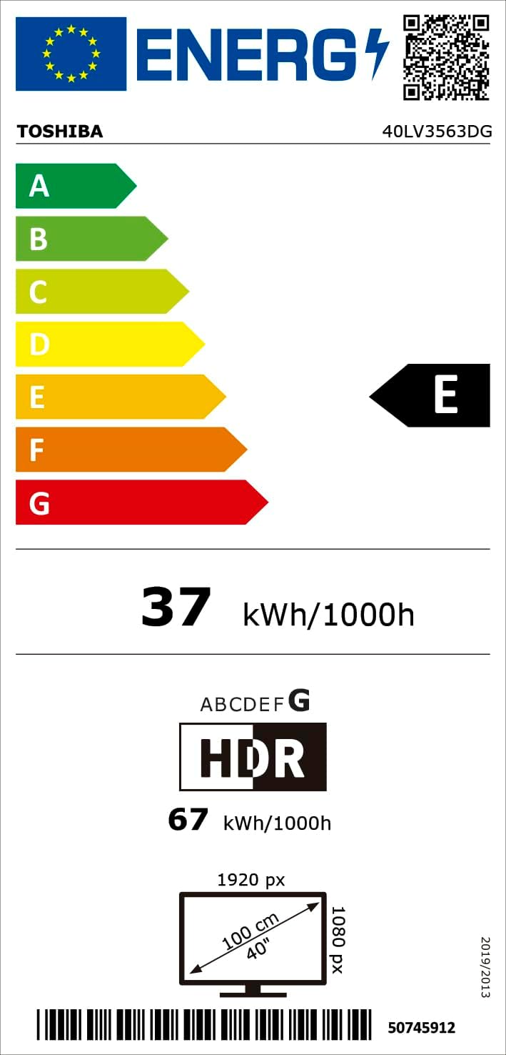 Toshiba 40LV3563DG Smart TV de 40, avec résolution Full HD (1920 x 1080), HDR, socle central, compatible avec Alexa, WiFi – Image 3