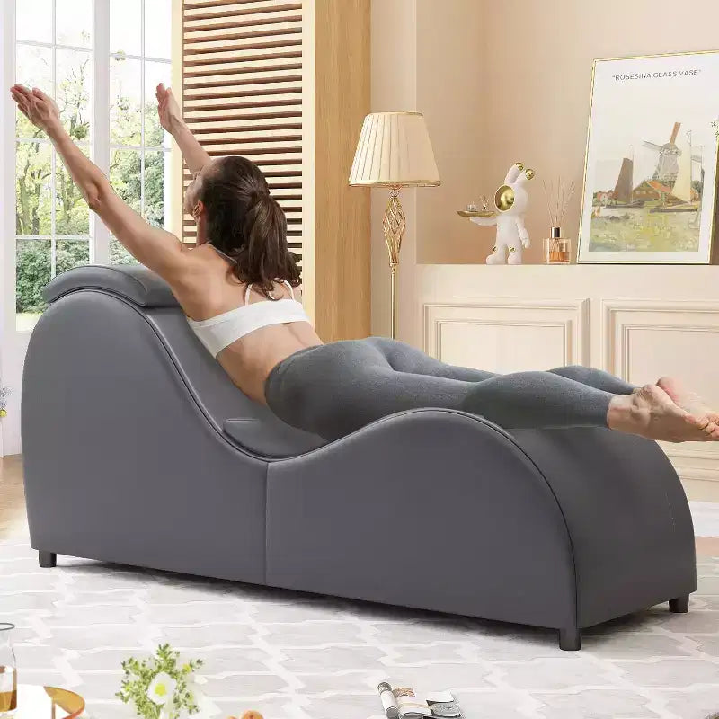 Mjkone 60 Inch Yoga Chair Chaise Lounges with Adjustable Head Cushion – Image 14