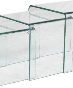 Vente-unique - Tables Basses gigognes Minka - Verre courbé